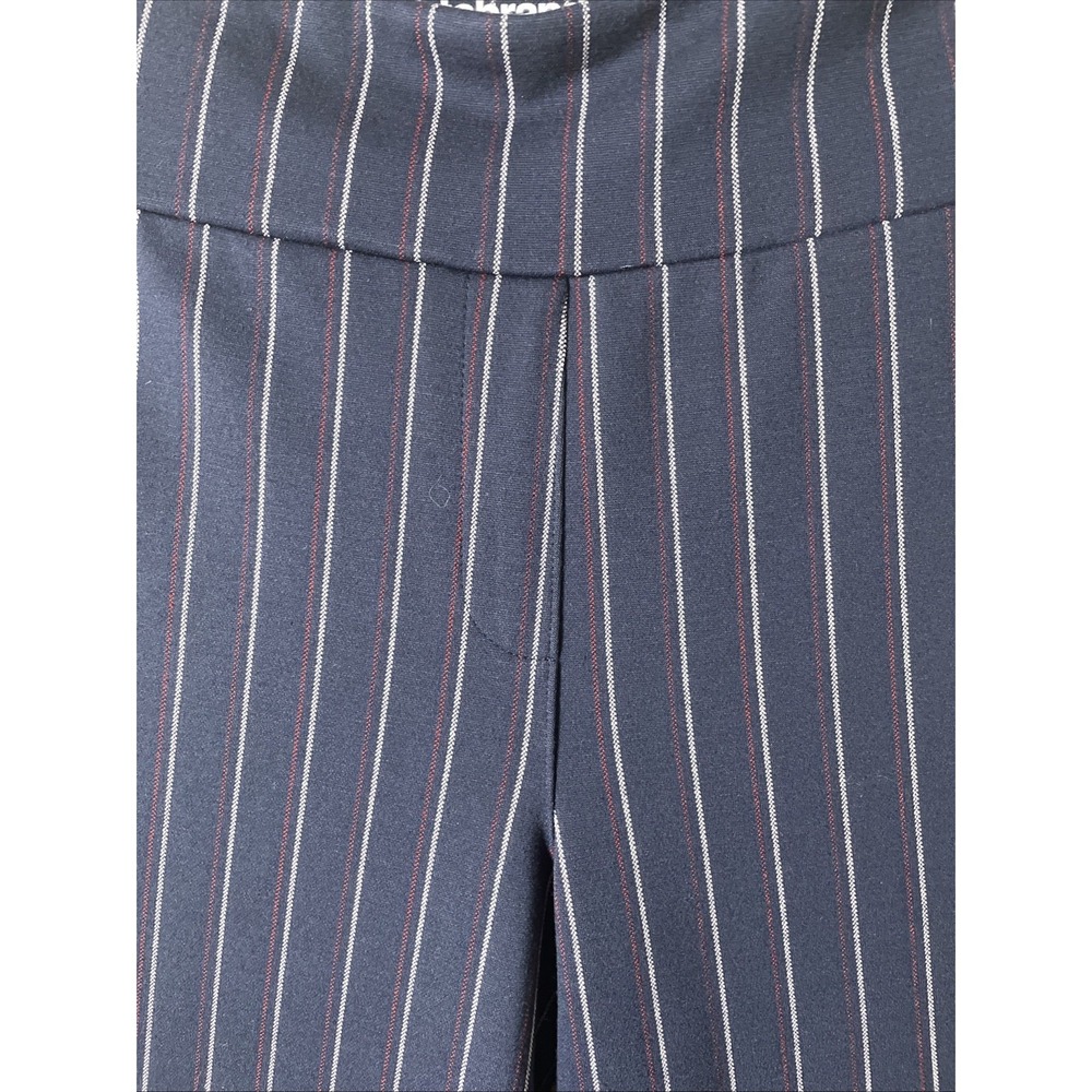 Betabrand Navy Blue Pinstriped Wide Flare Leg Dress Yoga Pants Women's Small - Picture 2 of 8